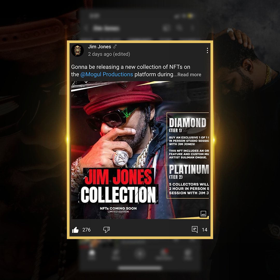 With 4 tiers of utility AND dropping during his on stage performance, @JimJonesCAPO's NFT collection "Digital Money" is bound to be a hit 🤩

Don't miss out! Visit our marketplace at my.mogulproductions.com to take part in this exclusive drop! 

#Crypto #NFTCollection #NFTLA2022