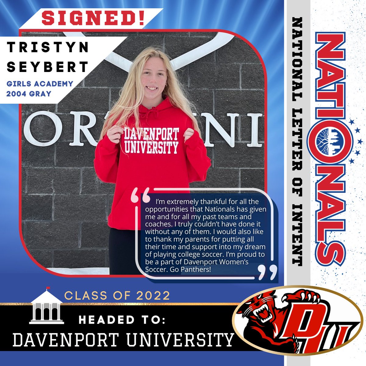 👏 👏 👏 Congrats to TRISTYN on her commitment to play for Davenport University! 🎓