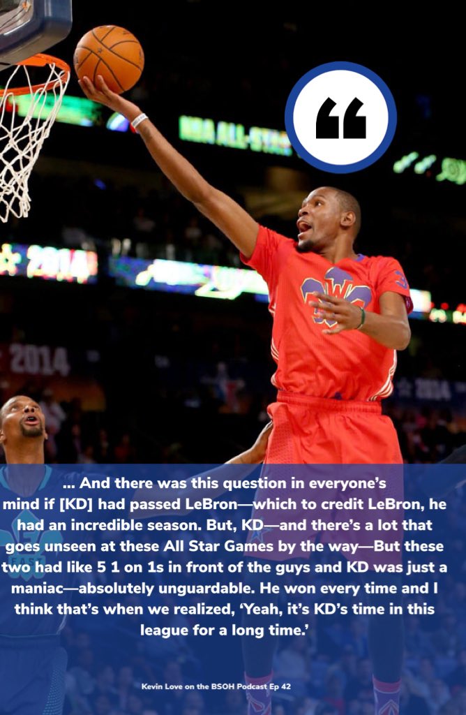 BallsackSports's tweet photo. Kevin Love says Kevin Durant destroyed LeBron 1 on 1 at the 2014 All Star Weekend, winning every game. https://t.co/SdgLkSKkOo