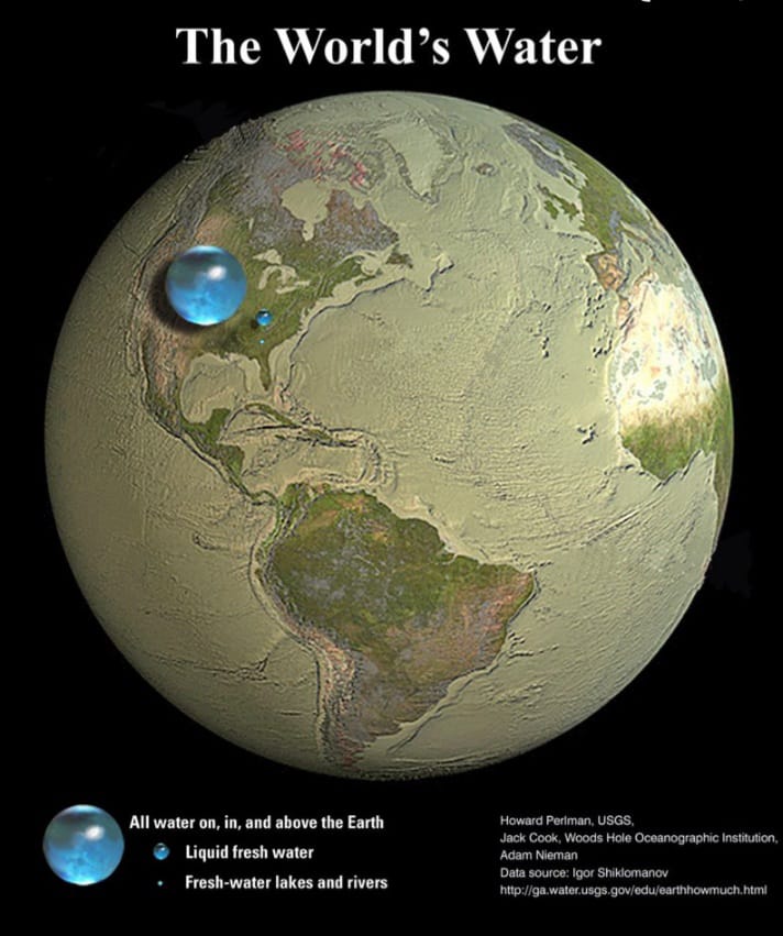 Luismi44's tweet photo. @NaoCasanova La gota grande representa todo el agua que hay en la Tierra y las 2 gotitas minúsculas representan la cantidad de agua dulce que hay en el planeta para todos. https://t.co/tEz33HBPW1