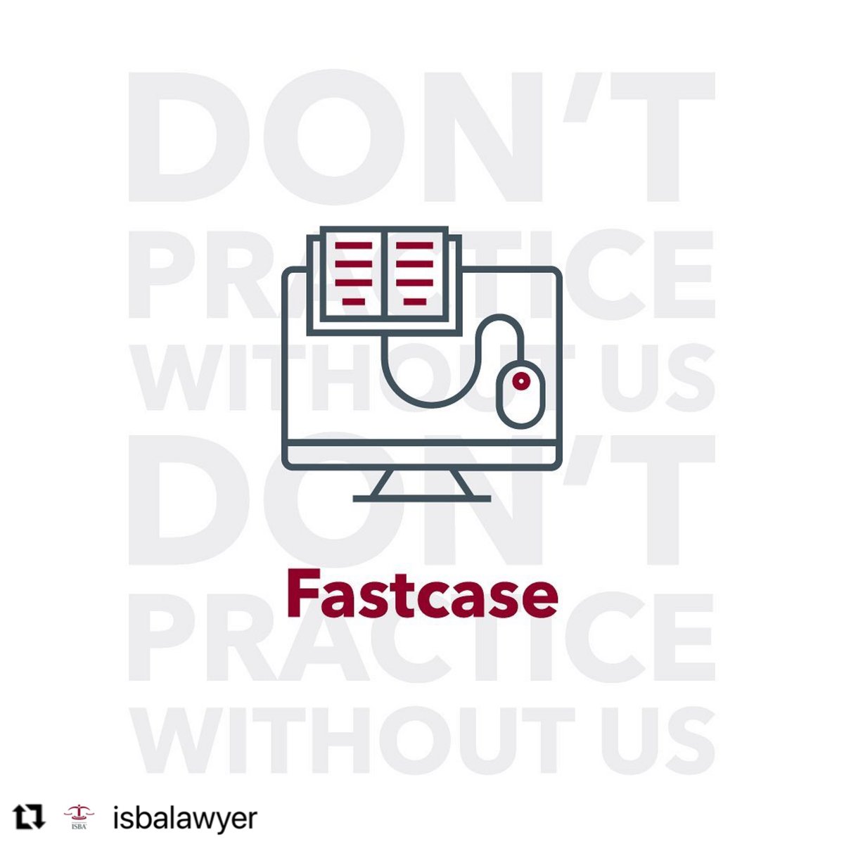 ISBAMutual's tweet photo. Don't forget ISBA Mutual is a proud sponsor of Fastcase, which is included in your ISBA membership. Use Fastcase for all your legal research needs. Find out more information at https://t.co/NBytkoHxqm or contact the Illinois State Bar Association for more information. https://t.co/zMVDUDPA0L