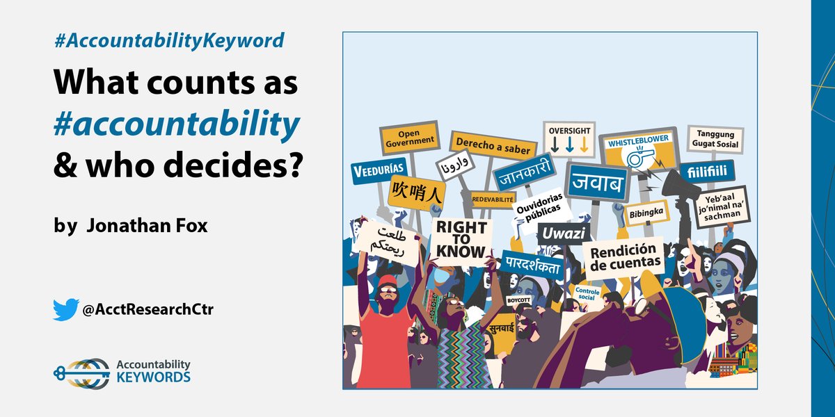 What counts as accountability? Who decides? 
🧵on <a href="/jonathanfox707/">Jonathan Fox</a>'s new think piece: accountabilityresearch.org/publication/ac…