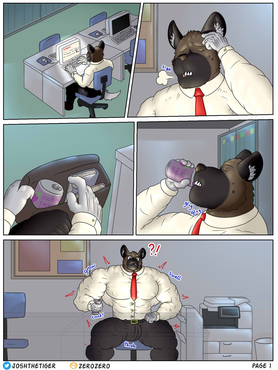 joshthebigtiger's tweet photo. Haida's growth spurt 🍆 (page 1)

Haida's staying late working...
lucky for him, he has some eggplant energy drink  🍆! https://t.co/OnYHxEMrvY
