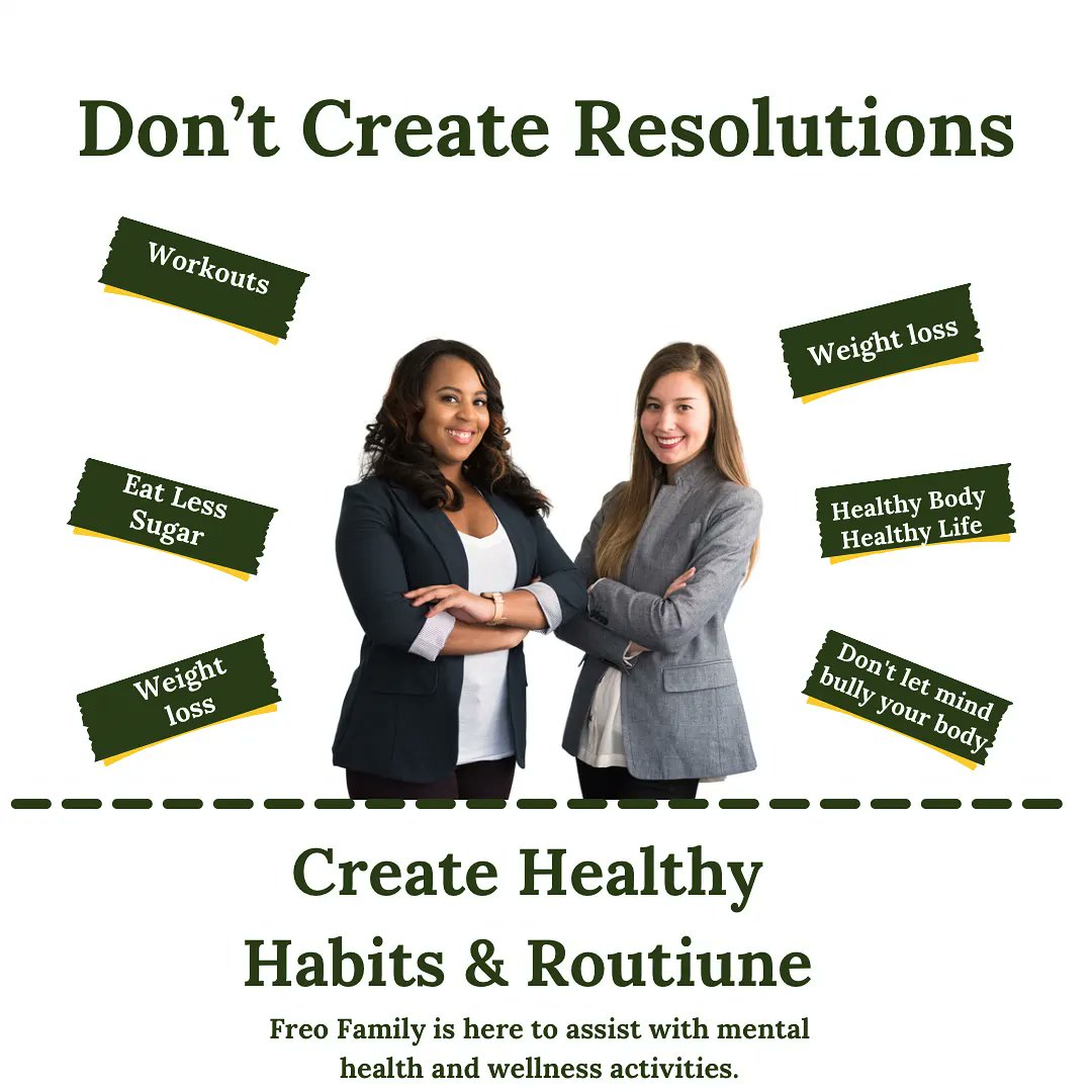 Whether you call your personal goals New Year resolutions or not, there is a better way to achieve them and that is "Creating Good Habits".🙂

Read more instagram.com/p/CbYcd_6DmId/?

#freofamily #healthy #healthyhabits #wellnessjourney #mentalhealth #Wellbeing