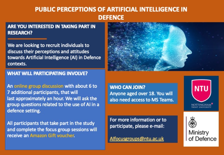 Perceptions of AI - a funded mixed-methods project. Exciting to see this moving forward.