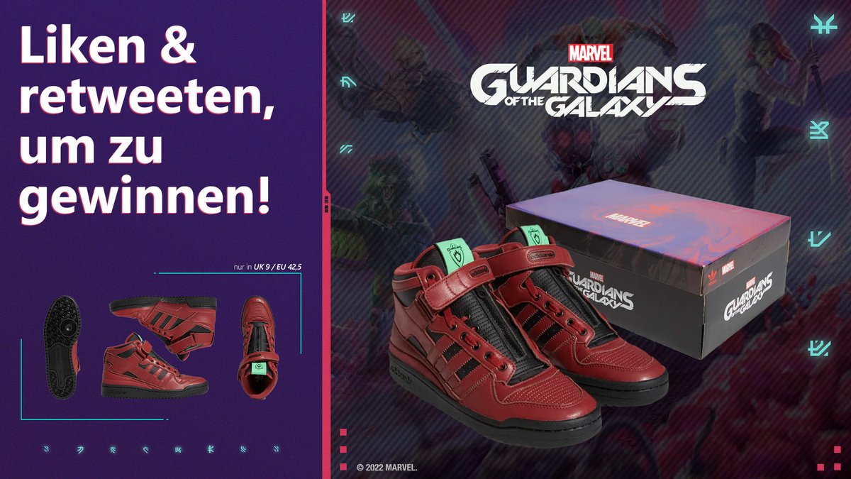 XBOX_DACH's tweet photo. Einmal so aussehen wie Star-Lord? 

Wir machen es gemeinsam mit @squareenixde möglich und verlosen diese mega coolen Star Lord - Forum Mid Sneaker. 

So macht ihr mit:
1. @XboxDACH folgen ✅
2. Tweet liken + RT ❤️🔁

TNB 👉 https://t.co/AZaR1sgaZG https://t.co/SIC5bnxlxE