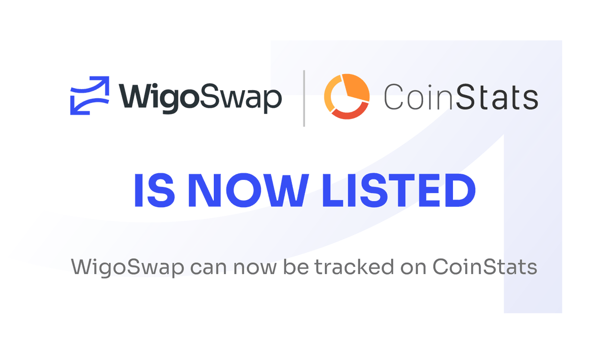0xDeFive's tweet photo. 👋🏻 Happy to announce that WigoSwap is now listed on @coinstats.

✅ With the help of CoinStats you can manage your crypto and DeFi portfolio from one place.

$WIGO $FTM https://t.co/iR1XWiMfm1