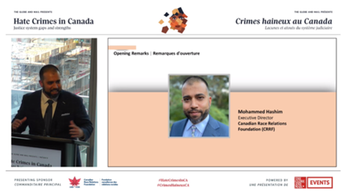 MendingtheChasm's tweet photo. Mohammed Hashim takes the stage at this afternoon's event to talk about hate crimes in Canada and what we can all do. @globeandmail @CRRF 

#HateCrimesinCA https://t.co/4He9Vu0Txh