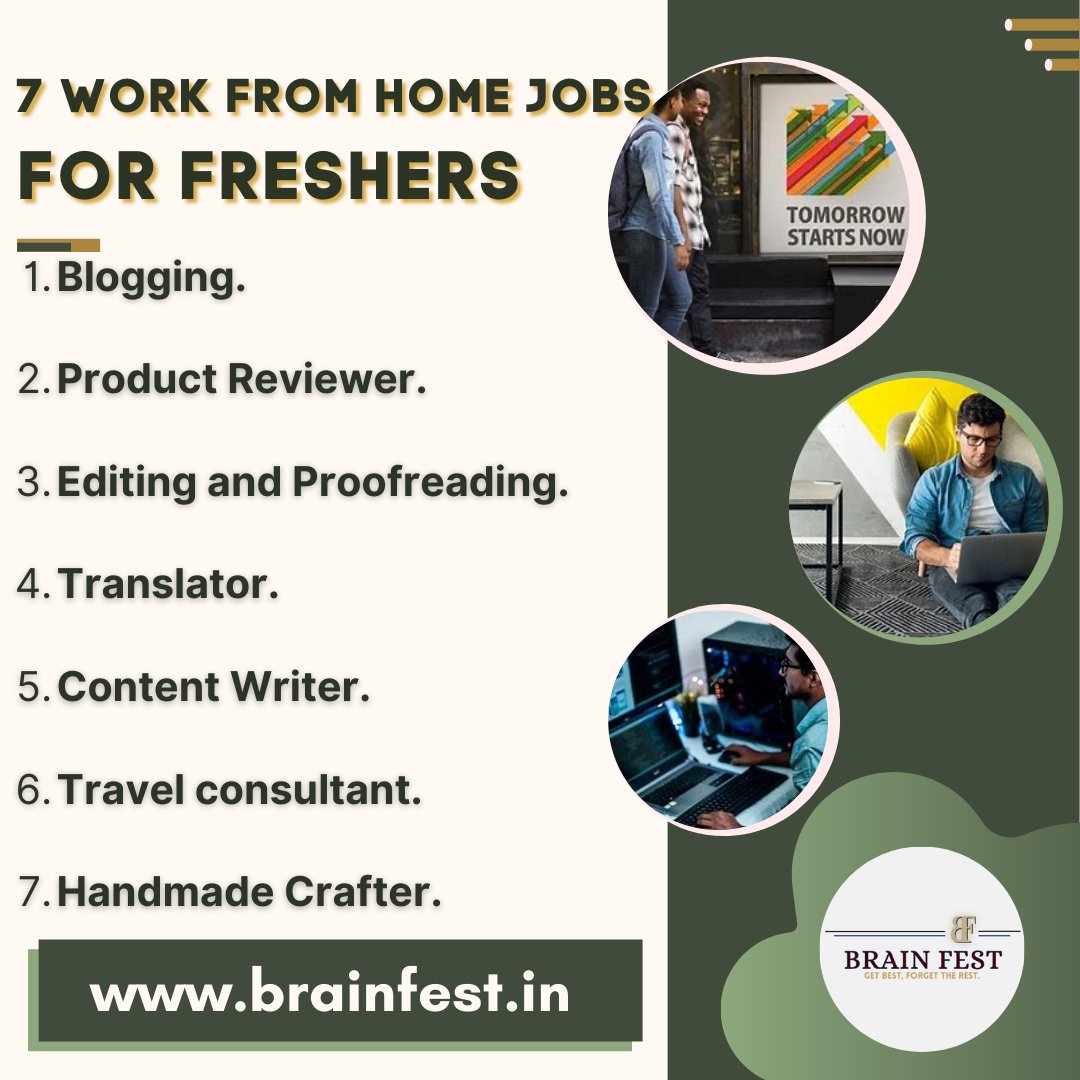 wethebrainfest's tweet photo. 7 work from home jobs for freshers #jobs #jobsearch #work #hiring #remotejobs #HIRINGNOW #Careers #freshersjobs https://t.co/dvTrvrnz7R