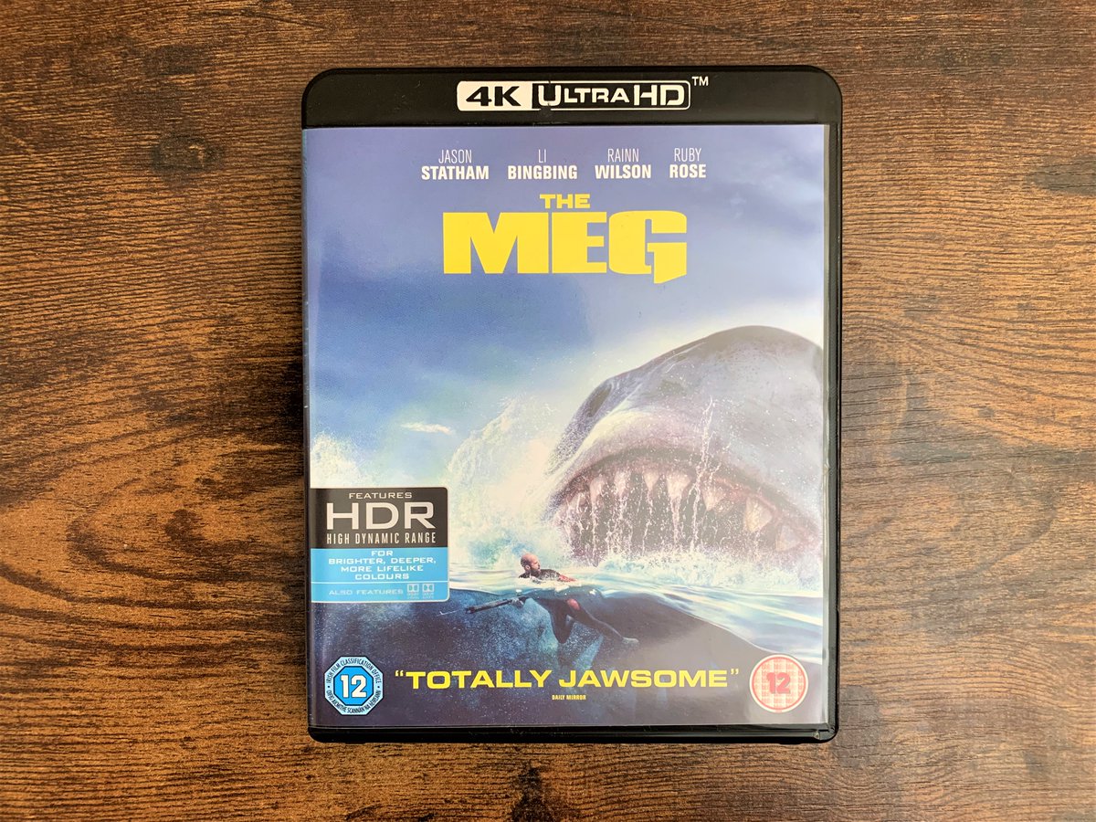 AlbinoBandit's tweet photo. THE MEG (2017) wasn't nearly as fun as it should have been. Still though, I'll take a giant shark movie starring Jason Statham on 4K UHD for £7! 

#TheMeg #TheStath https://t.co/6alP9RIjXO