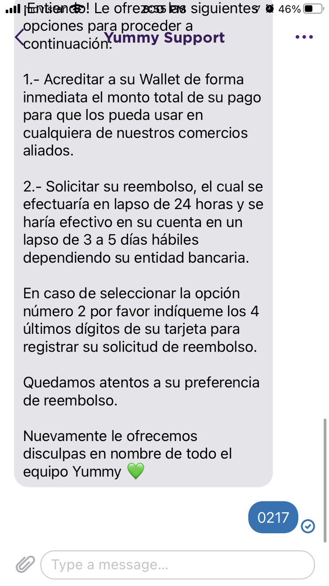 G_P1995's tweet photo. Me gustaría que me devuelvan mi dinero a mi cuenta, no tengo interés de tener créditos en Yummy https://t.co/dYwnLoI53K