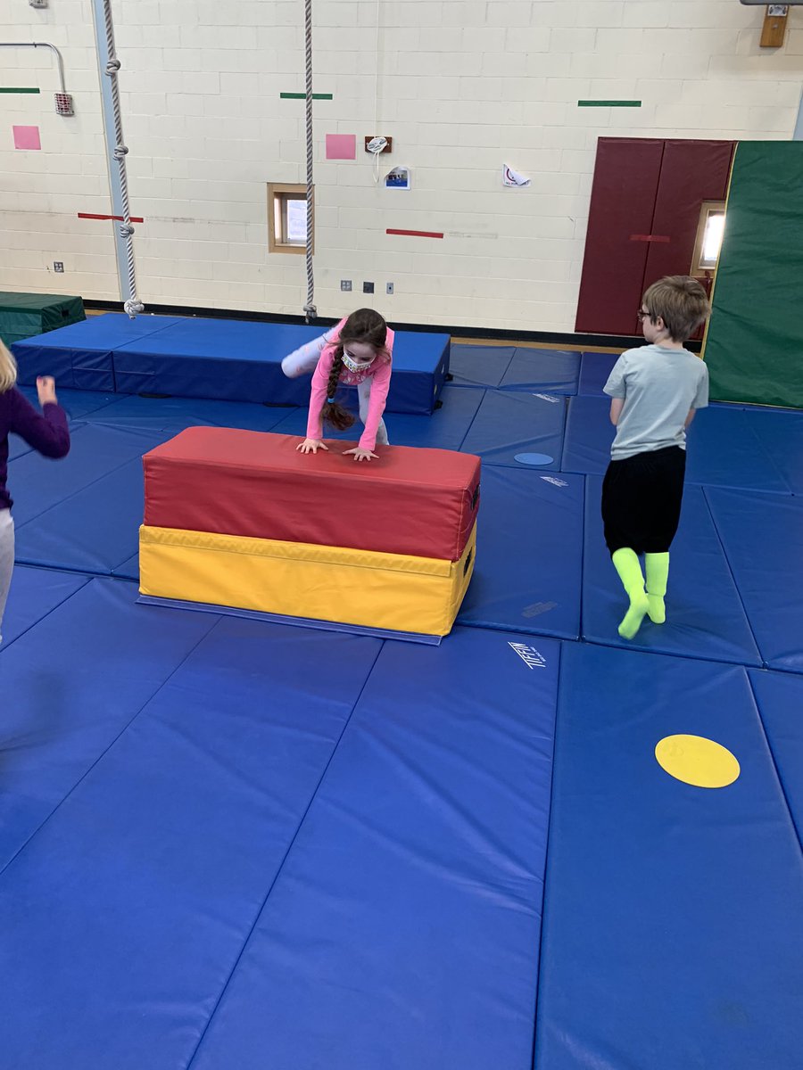 mrbnewmanpe's tweet photo. Having some fun working on feet to hand weight transfers in grade 2 with a stick it landing. Student choice of on/off/over the block spaces or use of springboards.  Great job everyone! https://t.co/7o2IaVCSTf