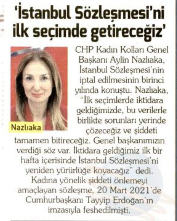 AylinNazliaka's tweet photo. #İstanbulSözleşmesindenVazgeçmiyoruz 
#İstanbulSözleşmesiYaşatır 
@korkusuzgazete https://t.co/EkWWu5kARN