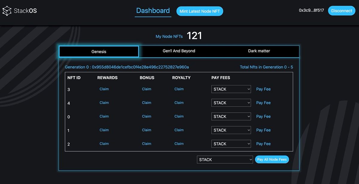 StackOS #Node Program Portal sneak peek....👀

The team is working day &amp; night to ship minting of Gen1+ Nodes and go live with the Node Portal in a couple of days!🔥

Grab some tickets with your $STACK for the LIMITED Gen0 #nodes 👉🏼 mint.stackos.io

#NFT #passiveincome