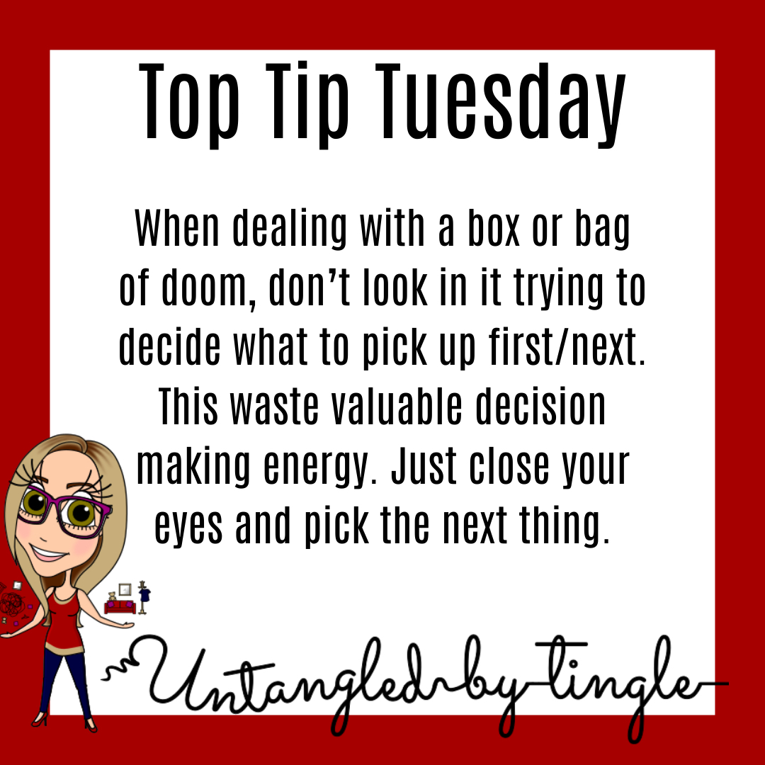 UntangledTingle's tweet photo. Too Tip Tuesday! You can only make so many decisions before you get decision fatigue, so don’t cut it in half before you’ve even started!
#SCW #APDO #TopTipTuesday #SpringClearing https://t.co/cjMvcJSkof