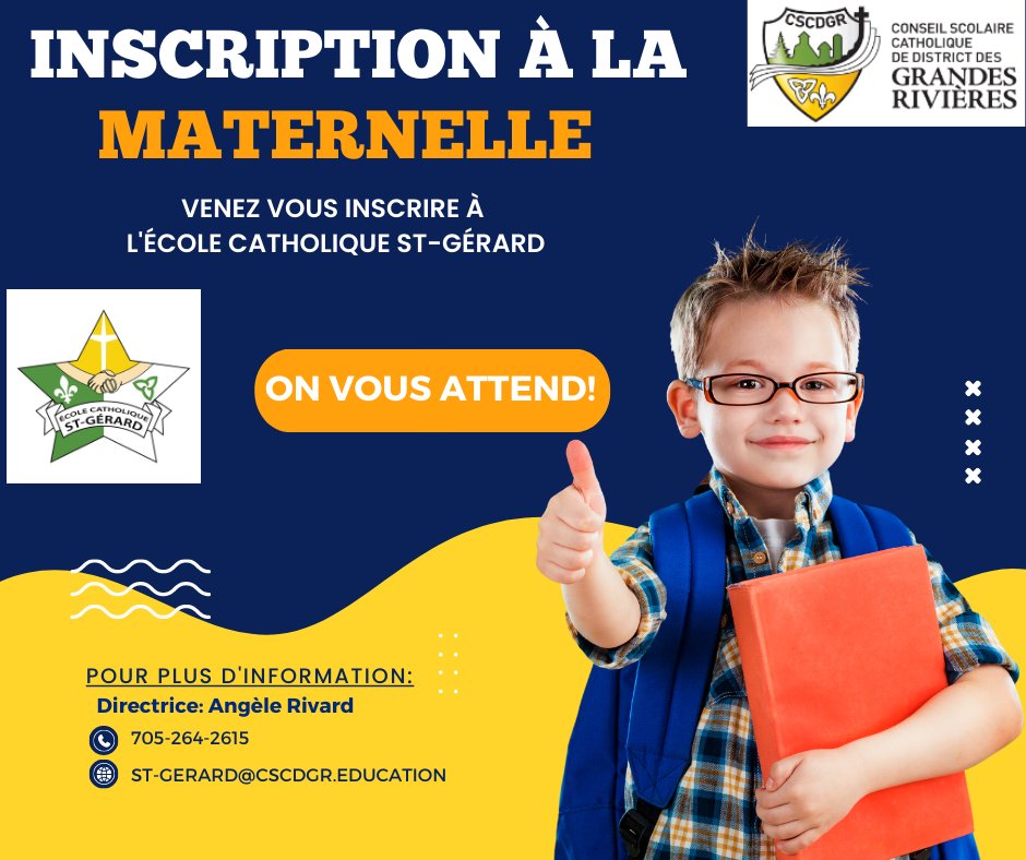 angelerivard's tweet photo. Venez vous inscrire à l'école catholique St-Gérard!  @cscdgr https://t.co/tK1SZZlpuh