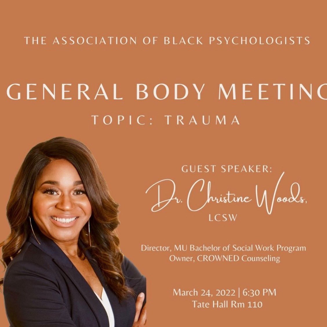 Come join us with Dr. Christine Woods as we dig deeper and learn about trauma and more! This Thursday @ 6:30; Can’t wait to see you all there! 🖤❤️