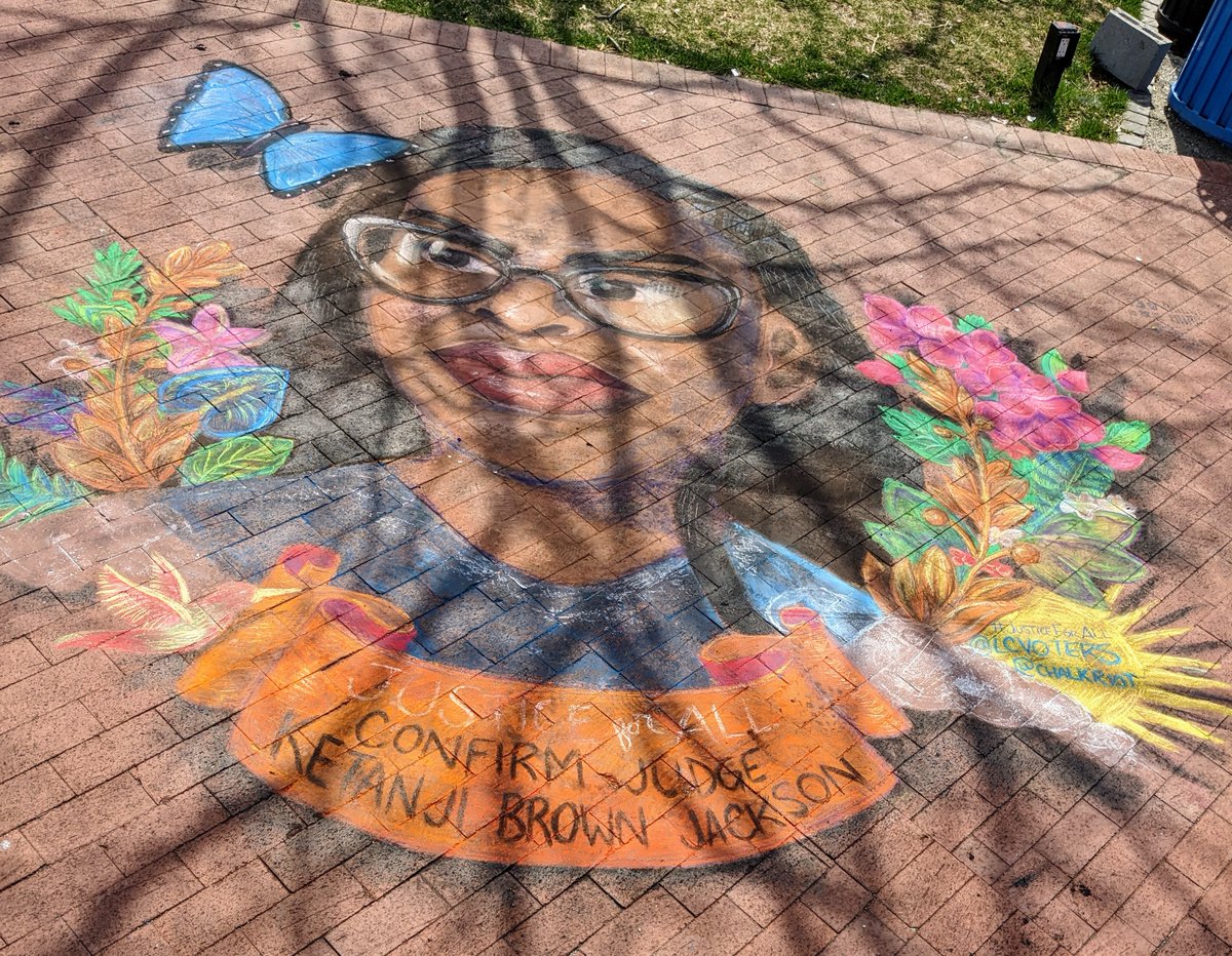 New chalk art at the Eastern Market plaza.