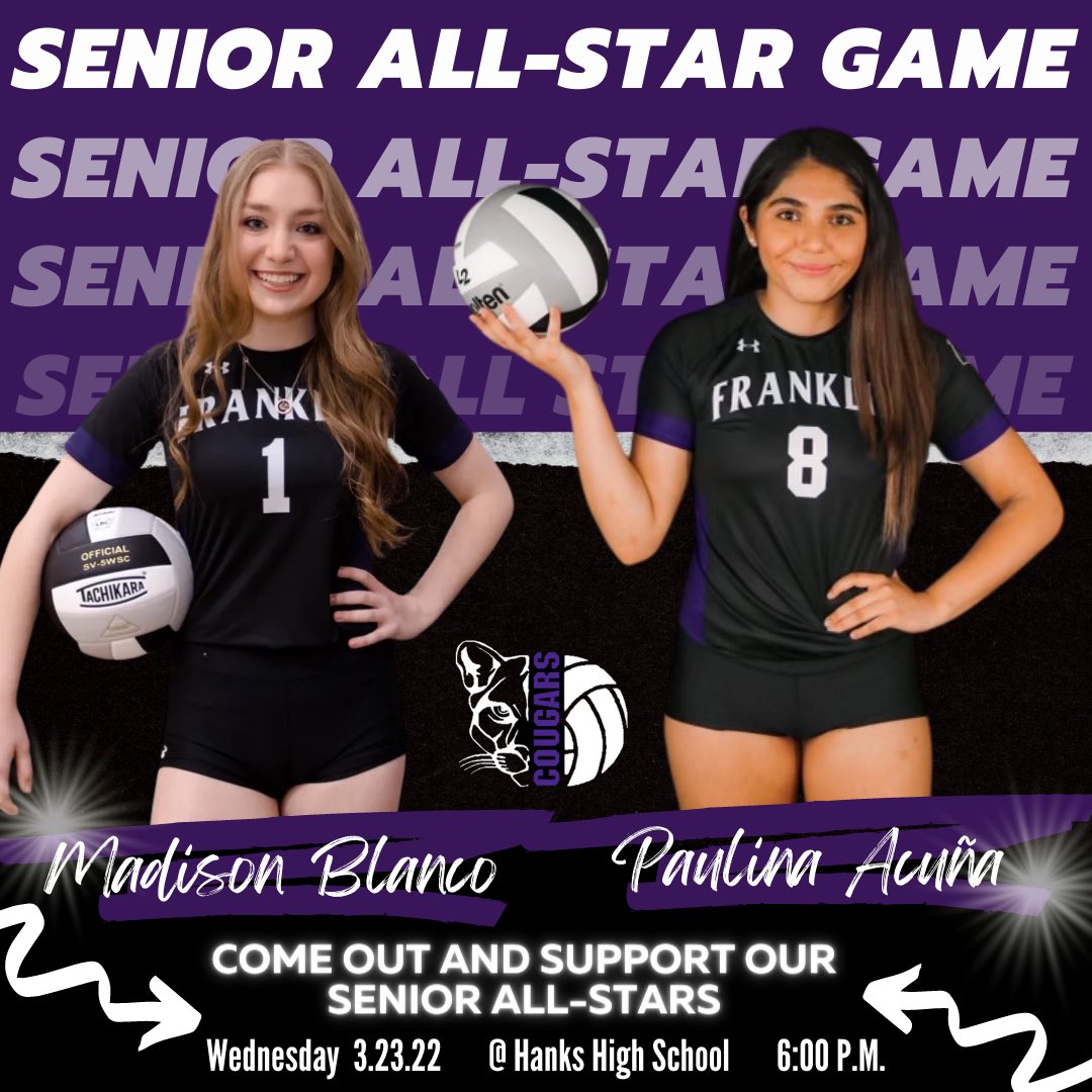 2021-2022 Greater El Paso Girls’Coaches Association Senior All-Star Game tomorrow! 🏐💜🖤
<a href="/ElCoaches/">Greater El Paso Girls Coaches Association</a> <a href="/Fchavezeptimes/">Felix Chavez</a> <a href="/Prep1USA/">PREP1</a> <a href="/EPSports915/">Borderland Sports</a> @RomanoCBS4 @ColinDeaverTV <a href="/nateryansports/">Nate Ryan</a>
