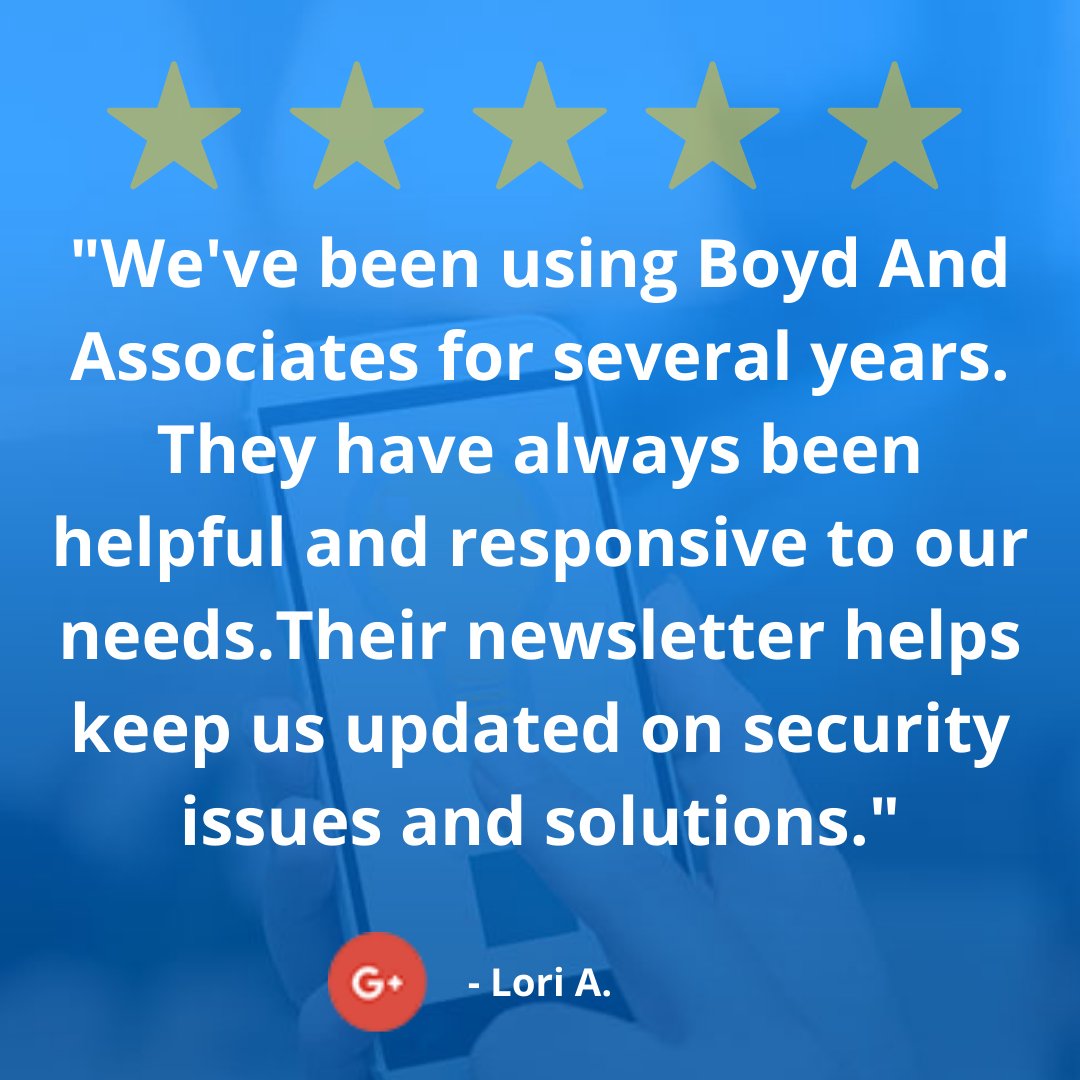 BoydSecurity's tweet photo. We are thankful for our loyal clients who share their experiences with others! 

#customerappreciation #googlereview #homesecurity #alarmsystem https://t.co/kW5S8NCyXz