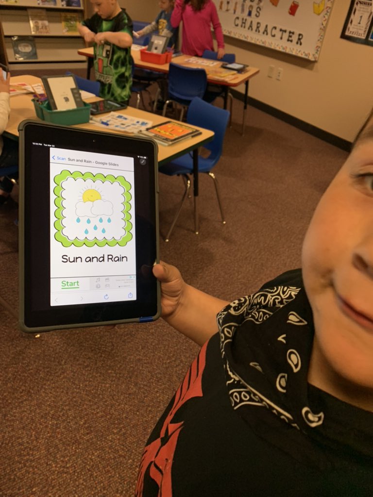 teachertalley's tweet photo. Ss had fun scanning QR codes to find signs of Spring in the library! @SchoolZimmerman https://t.co/3GScUEECgG