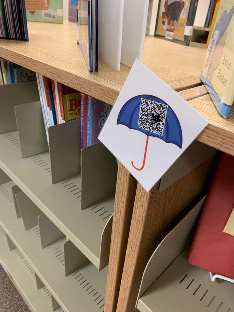 teachertalley's tweet photo. Ss had fun scanning QR codes to find signs of Spring in the library! @SchoolZimmerman https://t.co/3GScUEECgG