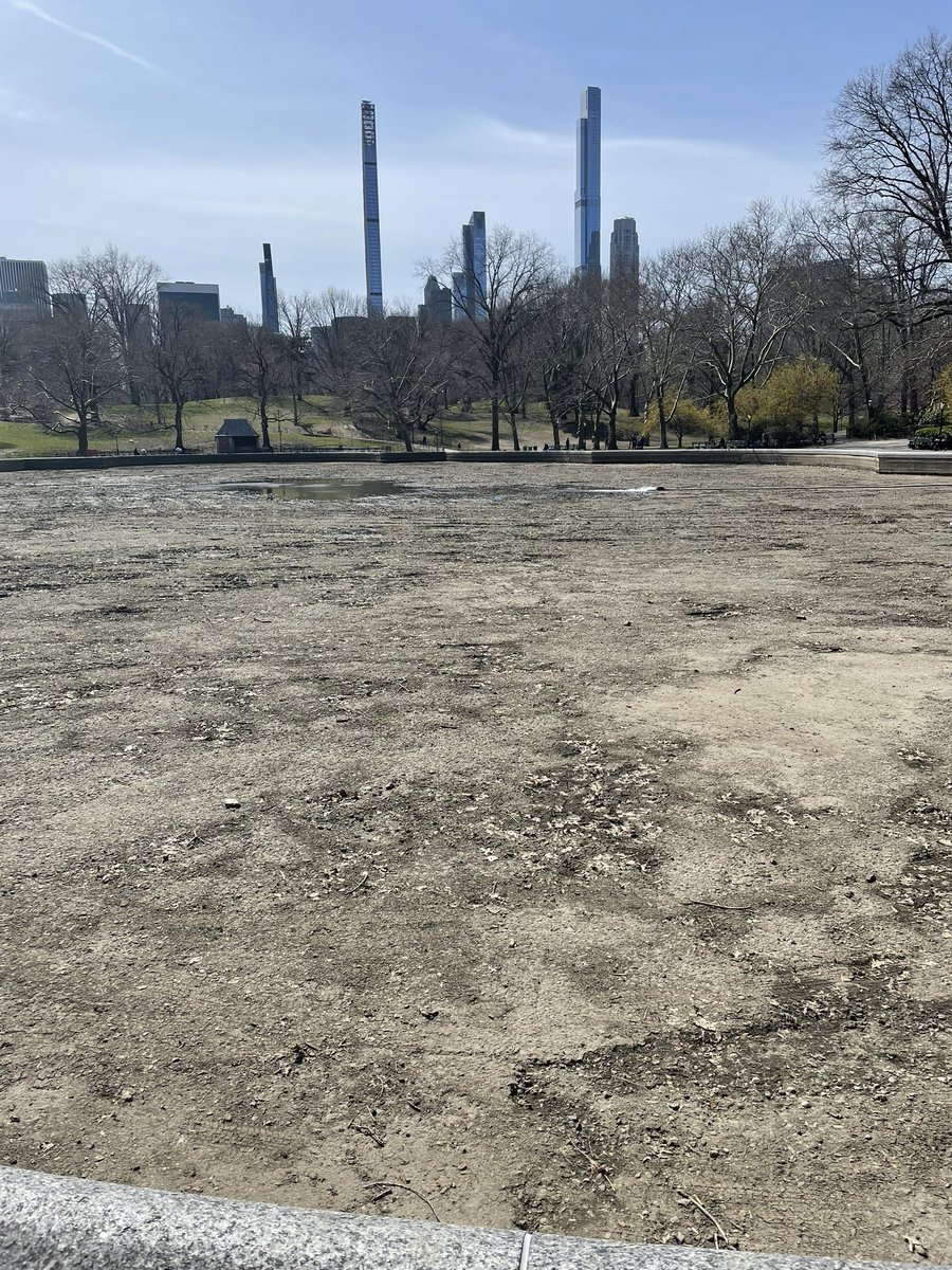 the_koontzer's tweet photo. Thanks 2 @ColinJost for the truly laugh out loud “shit the front of my pants story” while I watch the Central Park boat pond be filled. Such beauty. https://t.co/NjuEYV3btQ