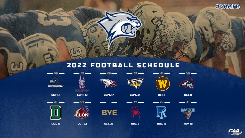 CAA Football (@caafootball) on Twitter photo 🗓 <a href="/UNH_Football/">New Hampshire Football</a> begins 2022 with a Thursday night home game against #CAAFB newcomer Monmouth. 🗓 <a href="/UNH_Football/">New Hampshire Football</a> begins 2022 with a Thursday night home game against #CAAFB newcomer Monmouth.