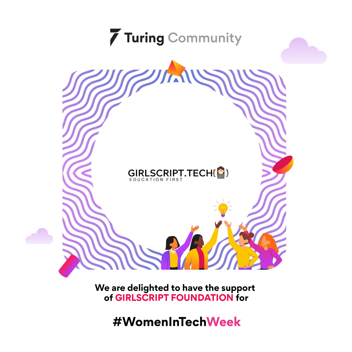turingcomdev's tweet image. We are delighted to have the support of @Girlscript1 for our #WomenInTechWeek event! 

To learn more about them, visit girlscript.tech/home

To RSVP, visit: ow.ly/i52C50I9AYZ

#TuringCommunity #Boundaryless
