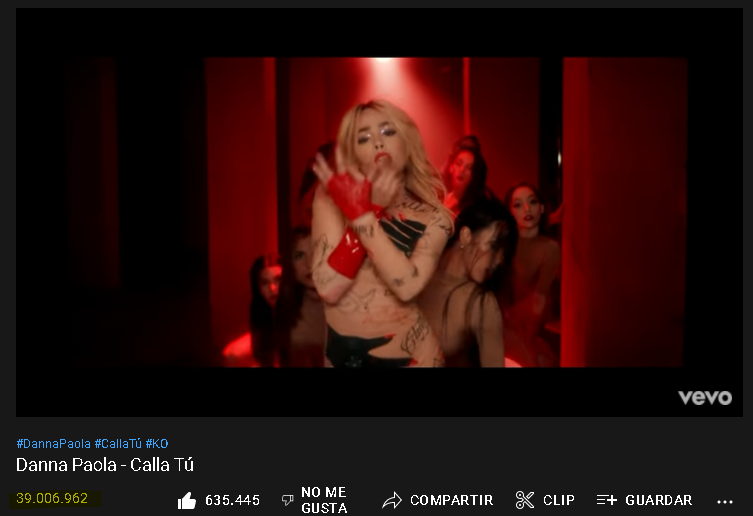 CORSam1322's tweet photo. #CallaTu de @dannapaola supera 39 MILLONES de vistas en YouTube 📈📈📈📈❤️ https://t.co/7KjQLQQ1BJ