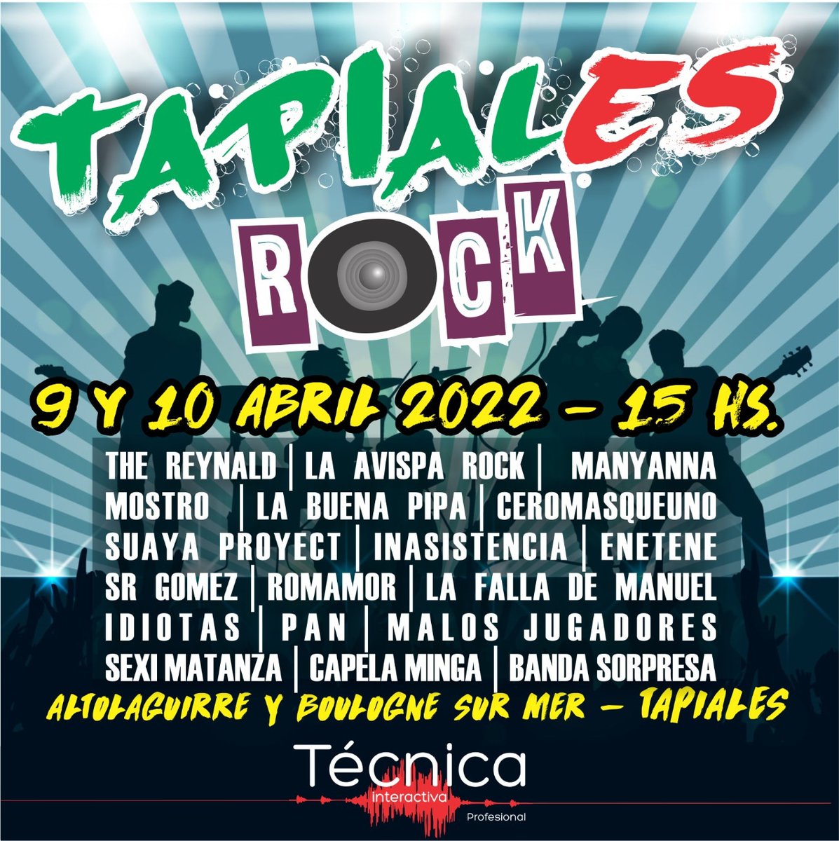 👽🎉 ¡VOLVEMOS AL BARRIO! #TapialesRock2022
Tocamos el domingo 10 a las 21 hs.