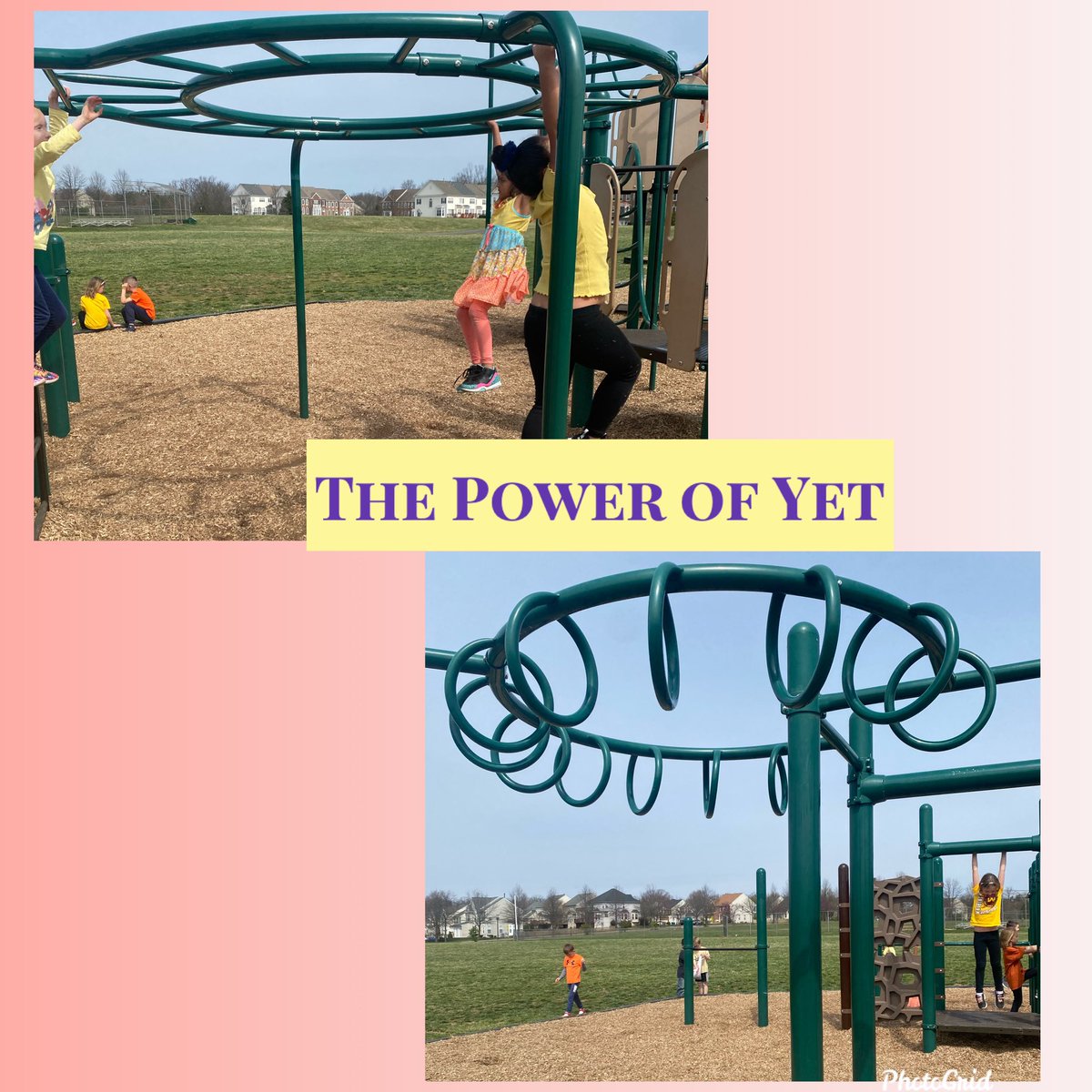 mspia6's tweet photo. Back in Oct, a 1st grader made a goal to do the monkey bars.She practiced everyday. Last week, she reached her https://t.co/io9okW9MgF, she told me that she can't do the other monkey bars YET.. So excited to watch her do the other one😊❤️💪🏼 #LRElem #littleriver #powerofyet https://t.co/4zm8R9gUtG