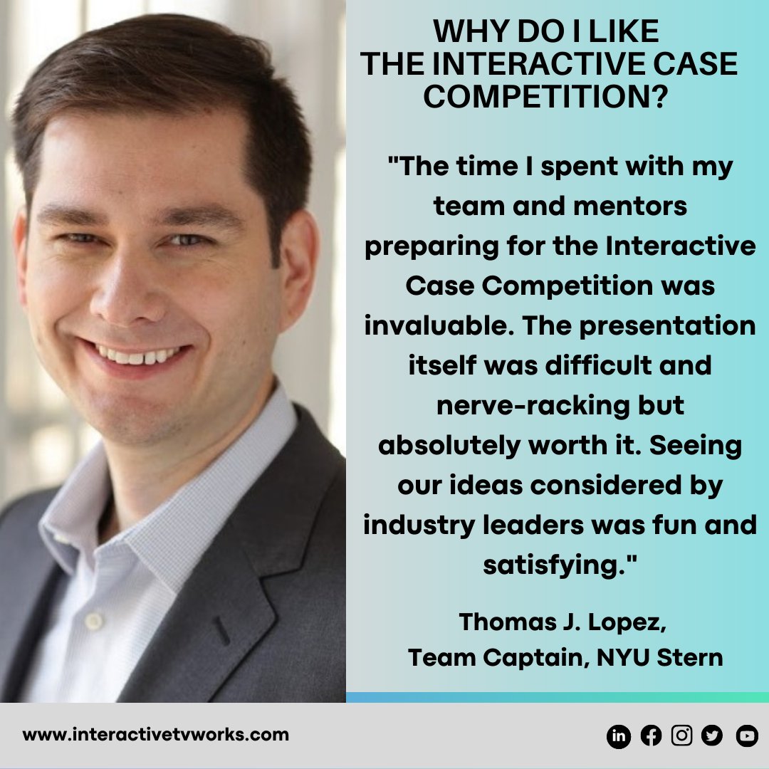 ItvWorks's tweet photo. Thomas Lopez is senior manager, business development &amp; strategy for Fox News Media, facilitating distribution of branded and sponsored content to social media, Fox websites, and third-party outlets. 
To learn more or join the competition, 
visit https://t.co/f6TvKDNEKg https://t.co/wOMJgg573S
