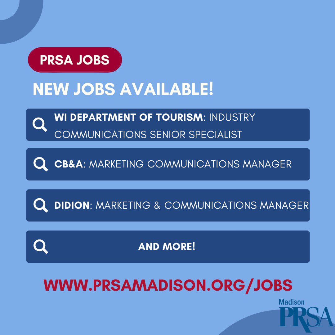 PRSA Madison on Twitter "Looking for a new role? We’ve got you covered