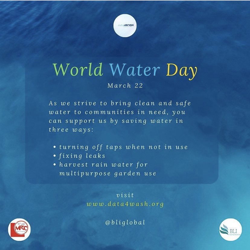 Today on #worldwaterday💧 we encourage you to watch your habits and help us save water. #Data4WASH #InspiringGlobalGood #cleanwater