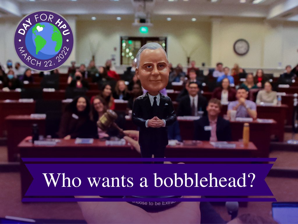 HPUSga's tweet photo. Dr. Qubein recently visited Senate to say hey, but now you can get your own Dr. Qubein Bobblehead! Donate $10 or more between 2 and 3 PM to get yours! Head over to Wanek or Slane to make your gift and get your bobblehead while supplies last! https://t.co/xBnLkBDnjB