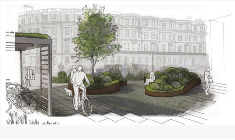 Look at these wonderful designs for a pocket park at the corner of St Aubyns and Kingsway in Hove. They were created by some very talented master’s students of architecture from the University of Brighton for our project to help improve Hove.