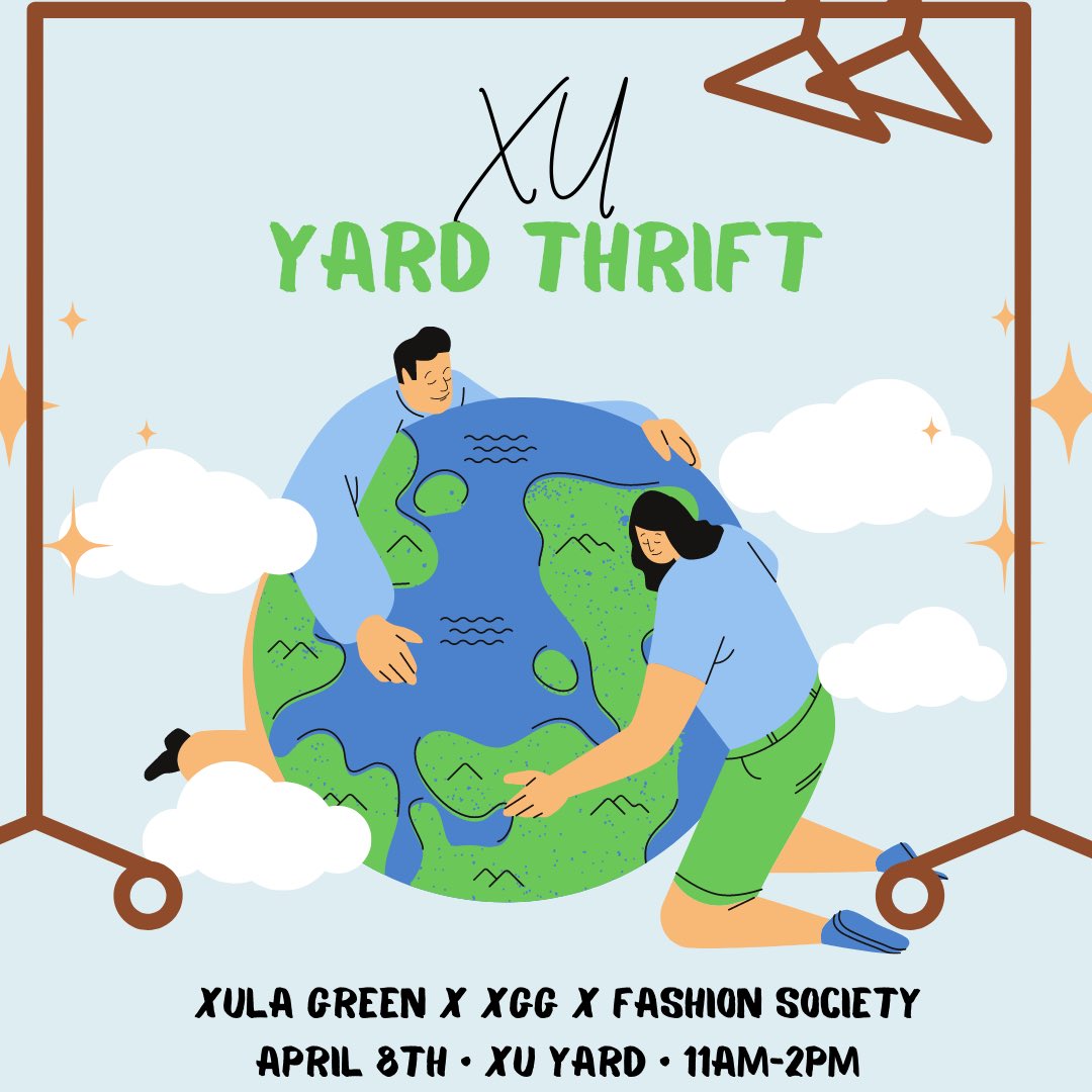 sydlsyd's tweet photo. join @xulagreen @xulafashionsociety @xulasga on the yard from 11am-2pm to add a little touch to your closet, while donating items of clothing that you want to get rid of! Our goal is to minimize fast fashion and promote the use of sustainable clothing styles! https://t.co/ZA9TgfYkh6