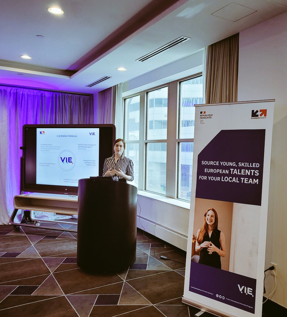 AurelieBonal's tweet photo. Attract young French talents to your company, with minimal costs and no administrative hassle? Nothing can be easier, with our VIE program!
It was great presenting the program  to American companies and French subsidiaries in Minneapolis today. #talent #team #workforce https://t.co/w2zLN7ofEc