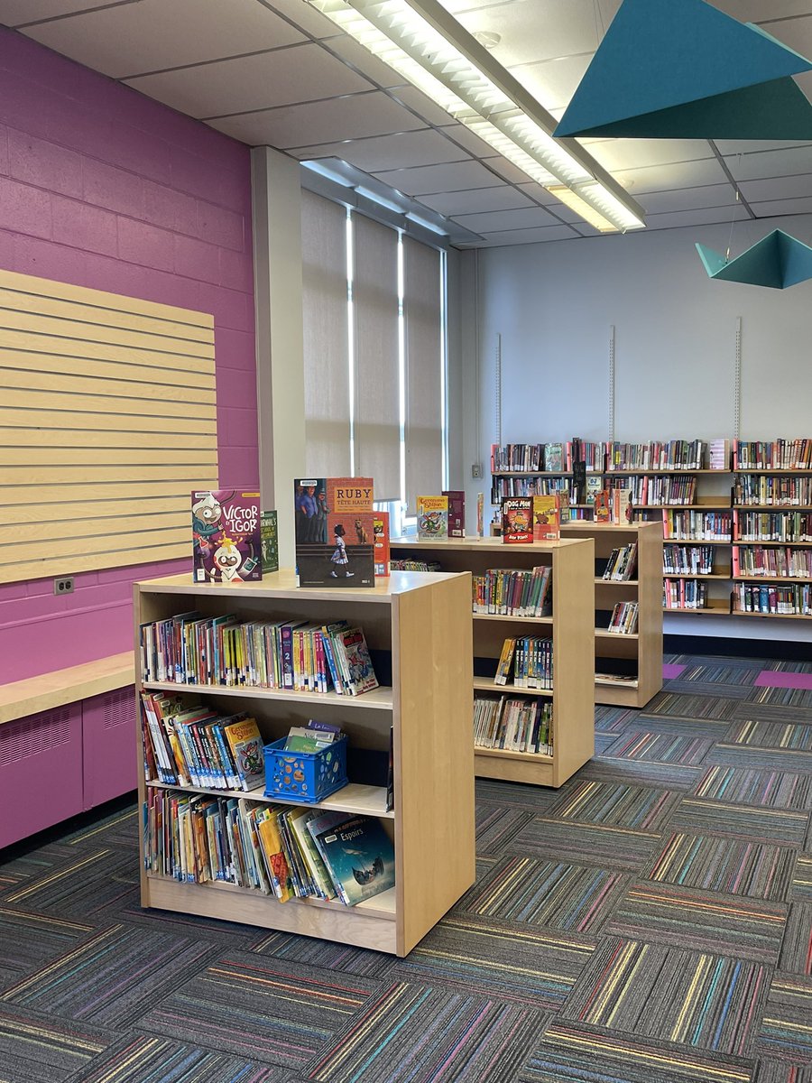 MrsMFrendjian's tweet photo. Our bookshelves are full of books that our students love to read! An inclusive, diverse, engaging and rich collection of books that was possible because of @IndigoLOR  ❤️@BlaydonPs @tdsb @LC2_TDSB  @TDSBLibrary Ty for all your help in getting this space ready for our ss! https://t.co/w1u1f53r5F