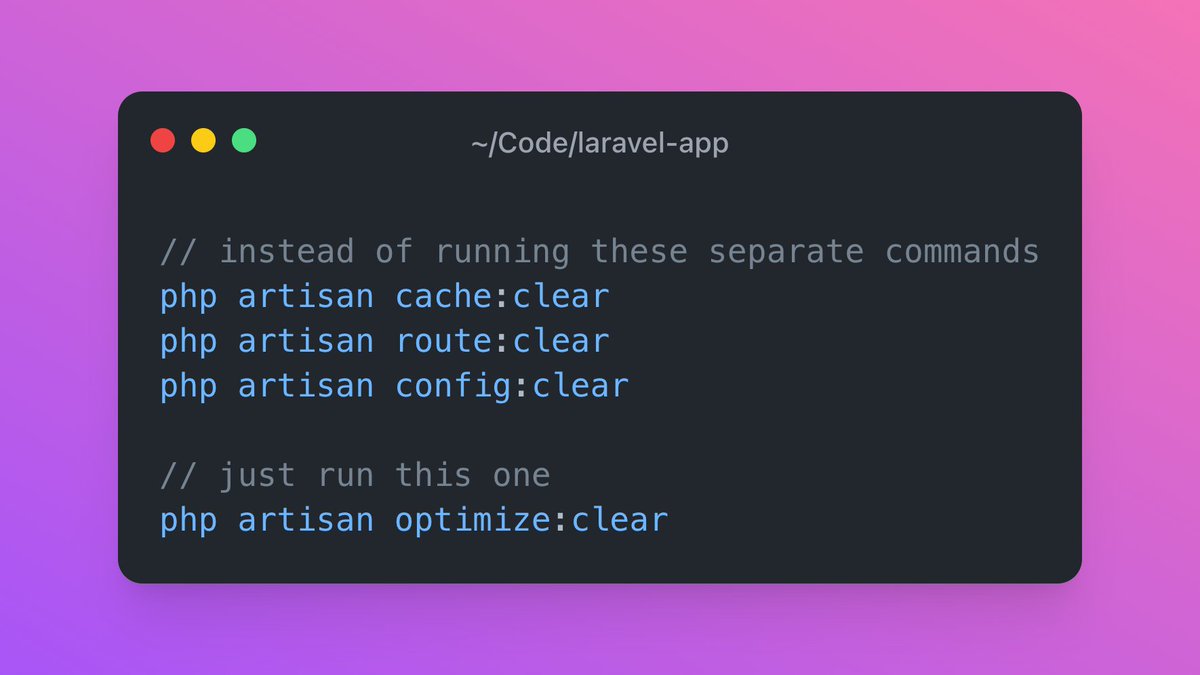 You can clear all Laravel caches using `optimize:clear`