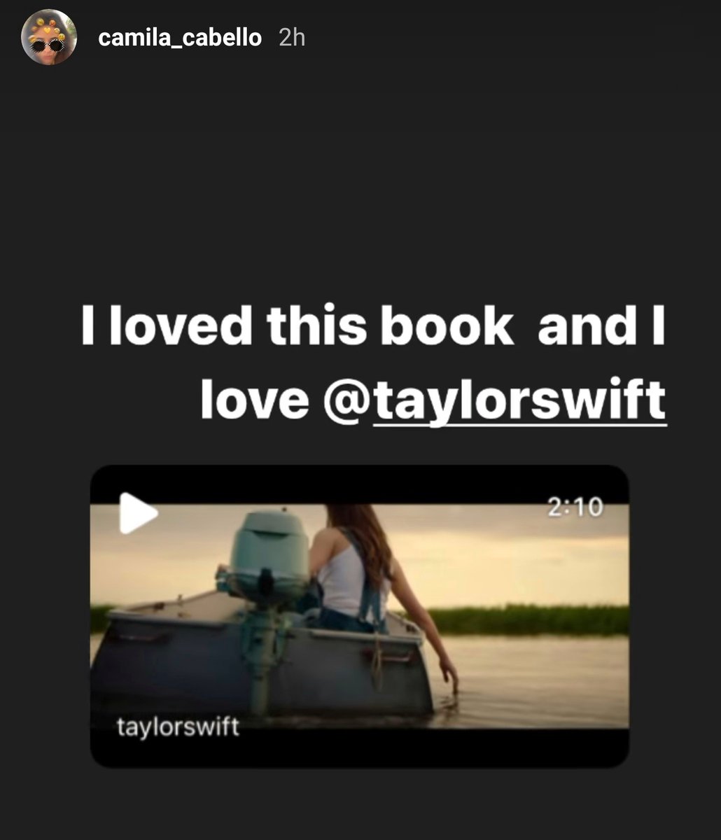 TheSwiftSociety's tweet photo. 📲| @Camila_Cabello shares her excitement for Taylor's new song "Carolina"

"I loved this book and I love @taylorswift13" https://t.co/ngXYo9E4ml