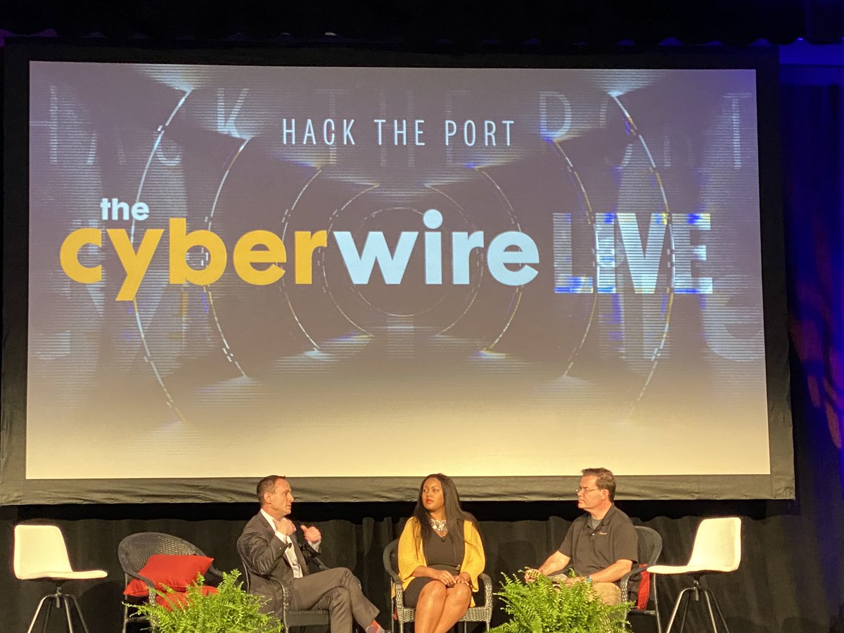 thecyberwire's tweet photo. #HackThePort22: @nozominetworks @RoyaGordon & @RESecurity’s Christian Lees talking #OT, #ThreatIntelligence, #cyberthreats. https://t.co/PMkwe83mQX