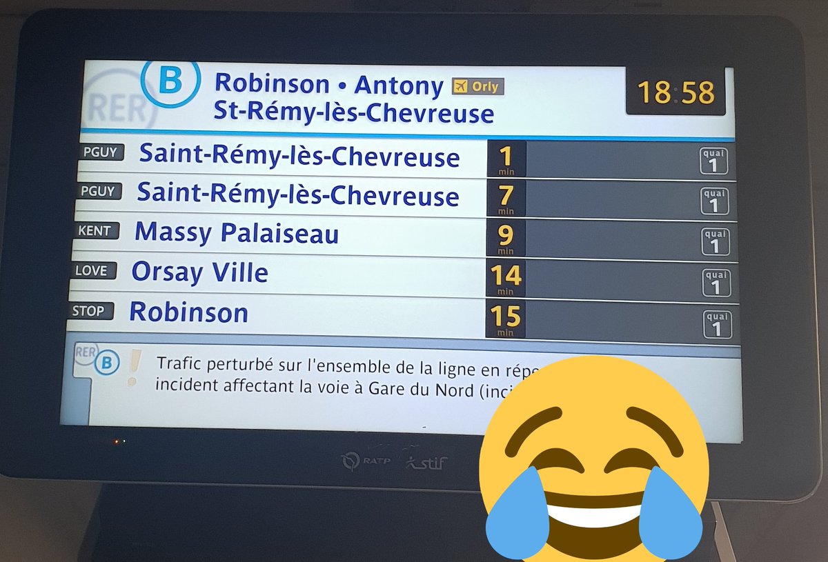 Iran_Focus_FR's tweet photo. #RERB
Problème détecté à 8h30 non résolu à 19h.
Contrairement à ce qui edt indiqué, c'est toujours le bazar niveau horaire.
Vivement que @vpecresse rejoigne la #teamRER pour mettre de l'ordre🙃🙃🙃 https://t.co/3vJBgghdYc