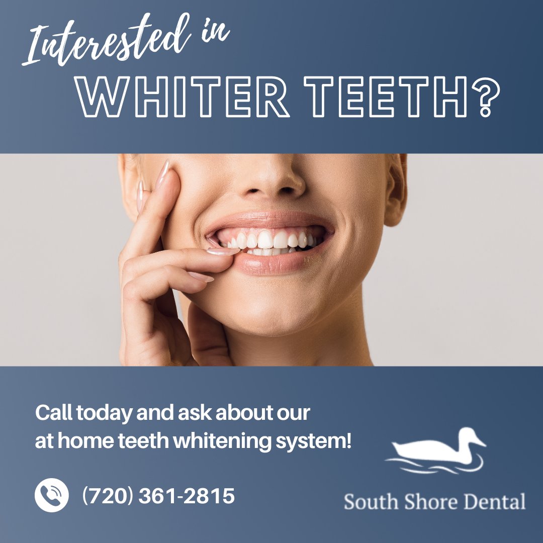 We’ll walk you through the entire process to ensure that you get the best results with your professional teeth whitening!

If you are ready for whiter, brighter teeth, get in touch today - (720) 361-2815

#whiteteeth #denverdentist #southshoredental #athomewhitening