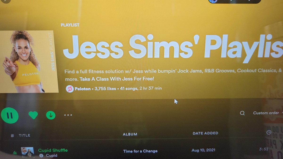 tk_328's tweet photo. I'm normally a country/Broadway/60s girl...but when you've got teacher stress of being *this close* to Spring Break, you throw on a playlist from @jsimsfit and j.a.m. #PelotonTeachers https://t.co/12MsmeT0q6