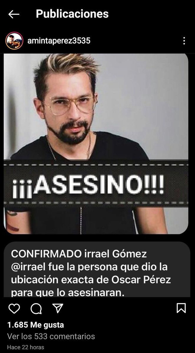 estendenciavzl's tweet photo. "Óscar Pérez" es tendencia porque su madre, Aminta Pérez, acusó a Irrael Gómez (@Irrael) de dar la información exacta de dónde se encontraba su hijo para que lo asesinaran https://t.co/N3PGRyr4ZO