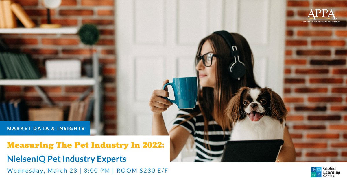 APPAtweets's tweet photo. Join Sam Smith and Sherry Frey from @NielsenIQ as they explore the evolving pet and pet-parent needs driving sales in their session on Measuring The Pet Industry in 2022. The #GlobalLearningSeries takes place on Wednesday, March 23, at 3:00 PM in room S230 E/F. #GlobalPetExpo https://t.co/RN2nBLpKIn