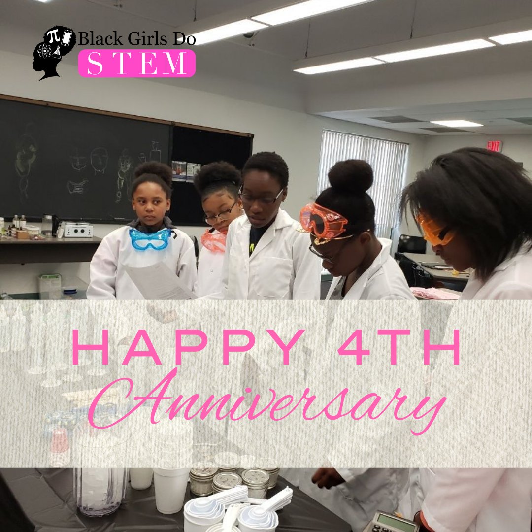 BGDSTEM's tweet photo. Did you know Black Girls Do STEM was incorporated on March 22, 2019, and today is our 4-year anniversary? What a wild ride it has been, taking time to regroup, learn, pivot and come back stronger than ever to service our community. #BGDSTEM #2019throwback https://t.co/k0cUAL70iI