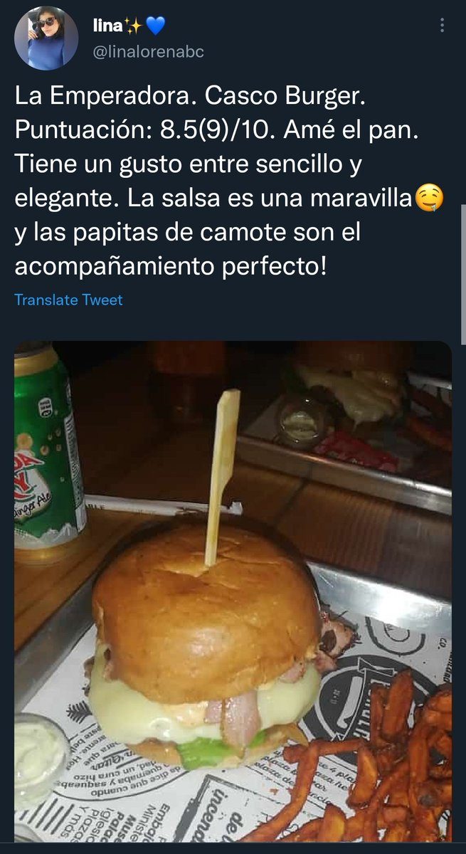 Zue60's tweet photo. Opinión de @linalorenabc
🍔 Hamburguesa: La Emperadora
👨🍳 Restaurante: Casco Burger
#BurgerWeek2022 https://t.co/SjnS16VM0R
